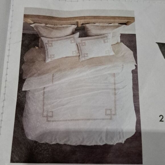 Villa By Noble Excellence Greek Key Duvet Cover Full/Queen - Picture 4 of 7